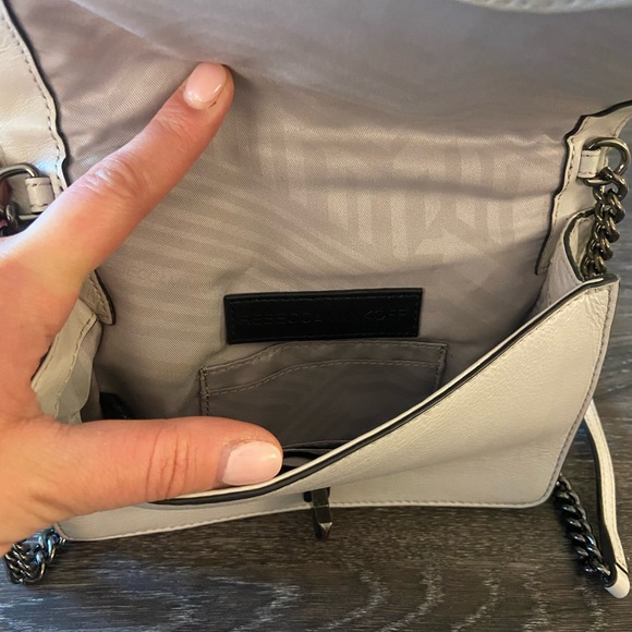 Rebecca Minkoff Chevron Quitled Love Crossbody with Gun Metal Chain - Picture 4 of 6